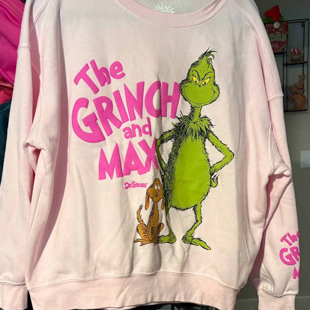 Hybrid Apparel Pink Grinch Sweatshirt